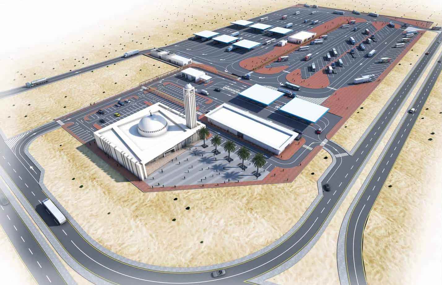 Автозаправочный комплекс KIZAD Truck Plaza для грузовых автомобилей ОАЭ