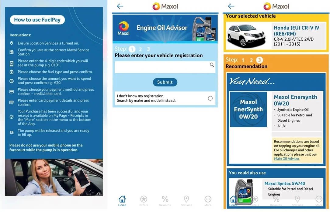 Мобильное приложение и программа лояльности сеть АЗС Maxol (Ирландия)