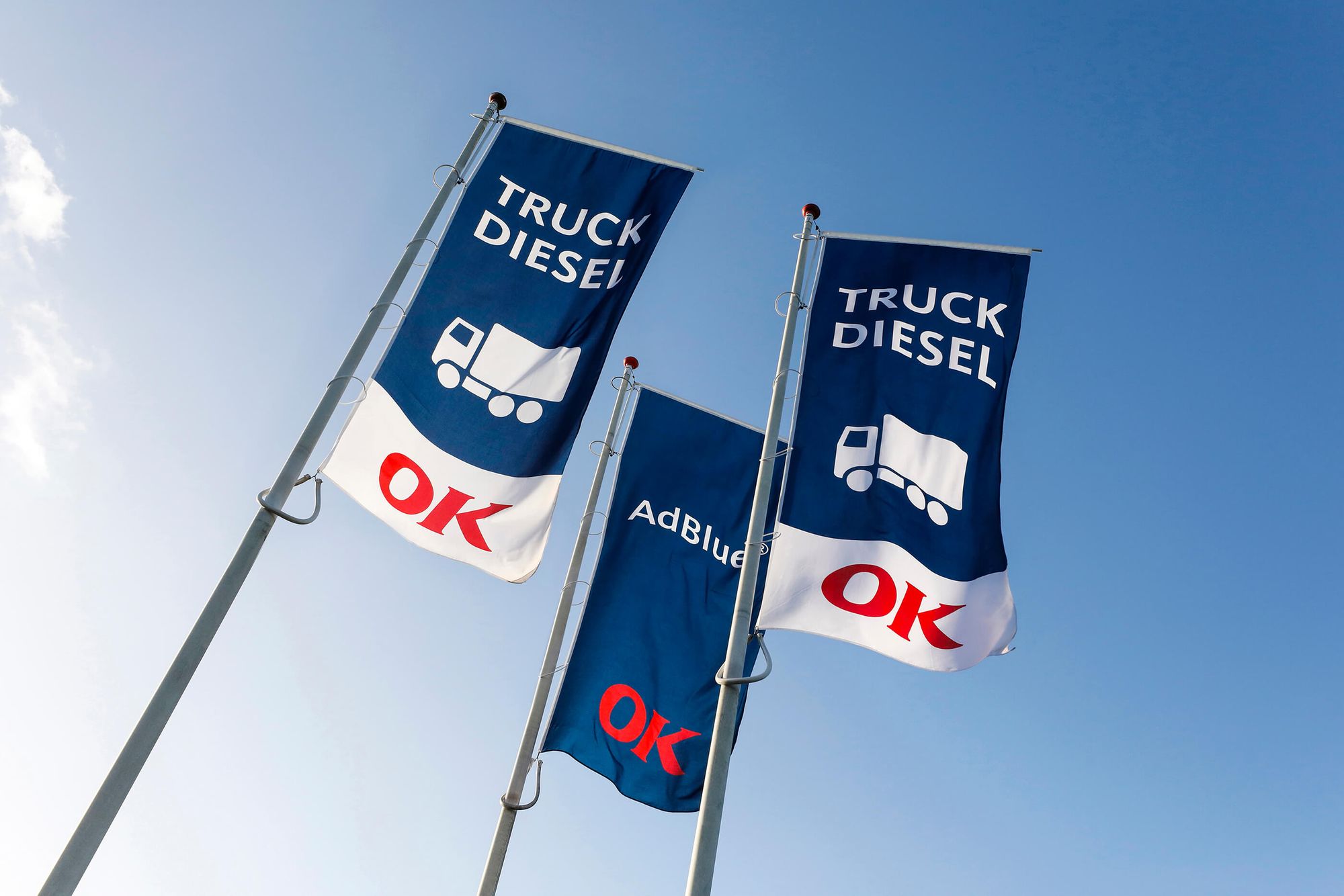 Флагштоки и флаги на АЗС Truck Diesel (Дания)