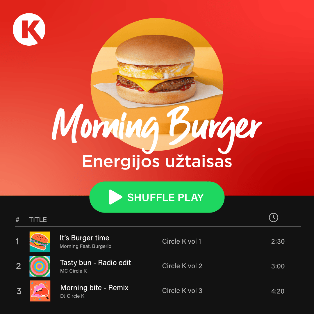 Плейлист сети АЗС Circle K «Morning Burger»