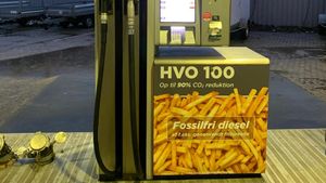 Картошка фри на топливораздаточных колонках в Дании