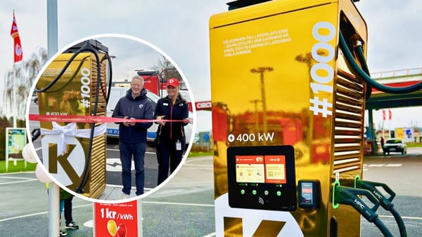 Золотая зарядка для электромобилей на АЗС Circle K в Швеции