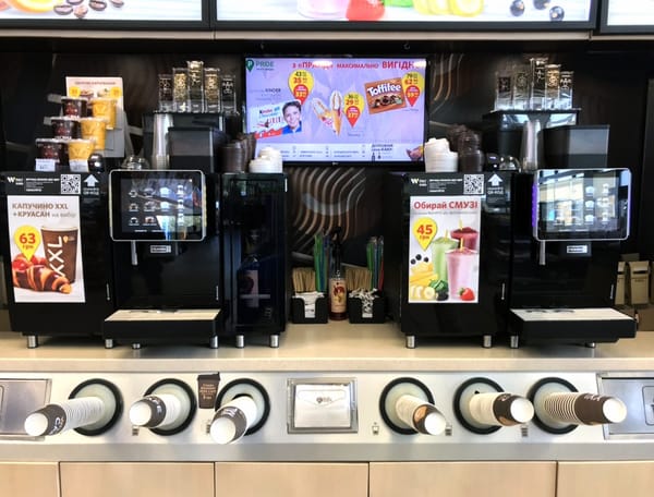 WOG устанавливает на АЗК кофемашины нового поколения